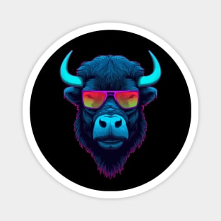 Retro Synth Style Buffalo Bison Buffalooooo Magnet